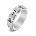 Ring Band with Egyptian Patterns Anti-Stress Spinning silver