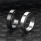 Black Spinning Anti-Stress Ring Band for Women