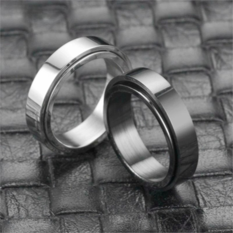 Silver Spinning Anti-Stress Ring Band for Women