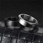 Black Spinning Anti-Stress Ring Band for Women