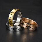 Anti-Stress Spinning Ring with Stars and Moons rose gold