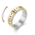 Anti-Stress Spinning Ring with Stars and Moons gold