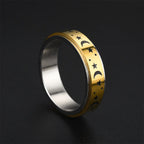 Anti-Stress Spinning Ring with Stars and Moons gold