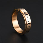 Anti-Stress Spinning Ring with Stars and Moons rose gold