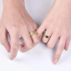 Anti-Stress Ring Band Spinning Moon and Sun gold