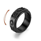 Anti-Stress Ring Band Spinning Moon and Sun black