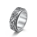 Anti-Stress Spinning Eye Ring Silver