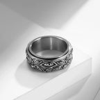 Anti-Stress Spinning Eye Ring Silver