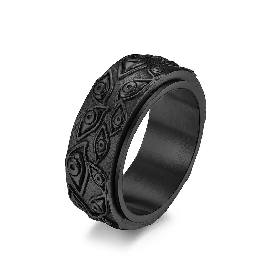 Anti-Stress Spinning Eye Ring Black