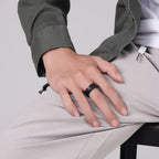 Anti-Stress Spinning Eye Ring Black