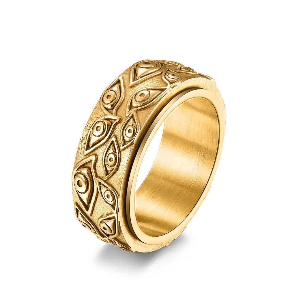 Anti-Stress Spinning Eye Ring Gold