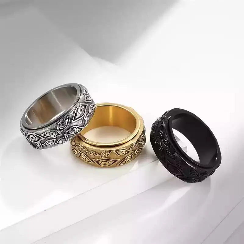 Anti-Stress Spinning Eye Ring Gold