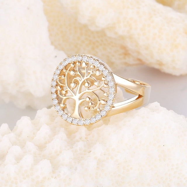 Tree of Life Ring for Women Gold