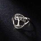 Tree of Life Ring Band for Women silver