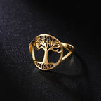 Tree of Life Ring Band for Women Gold