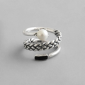 Silver Plated Ring with Pearl