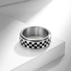 Ring Band with Black Squares Spinning Anti-Stress