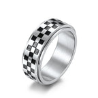 Ring Band with Black Squares Spinning Anti-Stress
