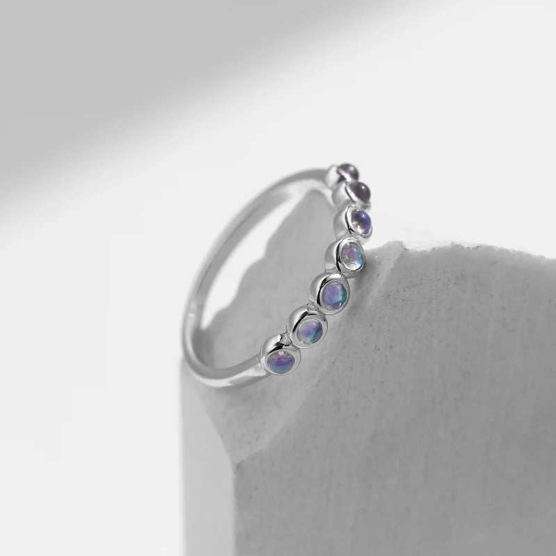 Ring Band with Moonstone Crystal