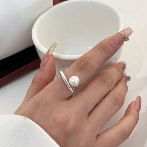 Charming Ring Band with Pearl for Women
