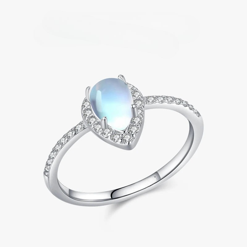 Ring Band with Zircon Moonstone