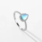 Ring Band with Zircon Moonstone
