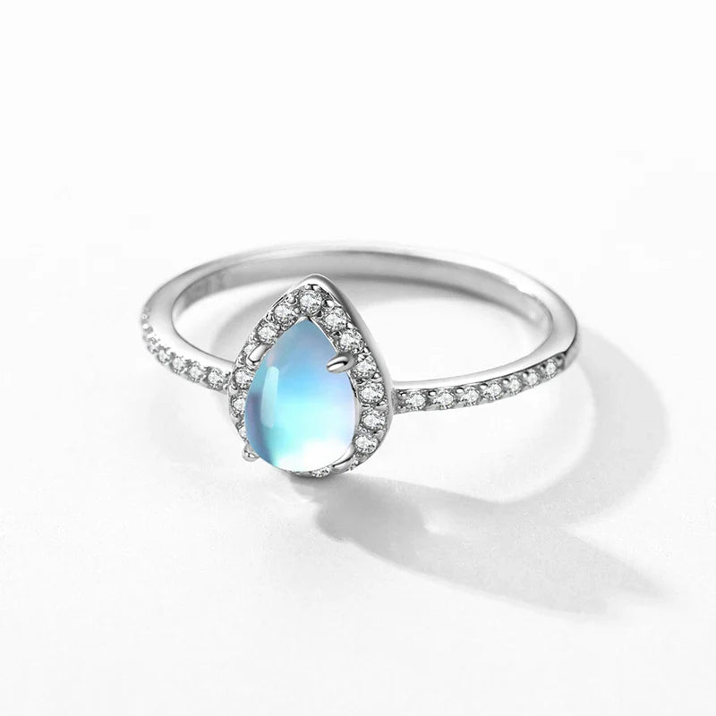 Ring Band with Zircon Moonstone