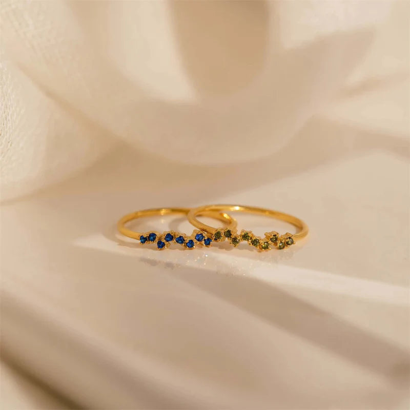 Ring Band with Zircon Birthstone