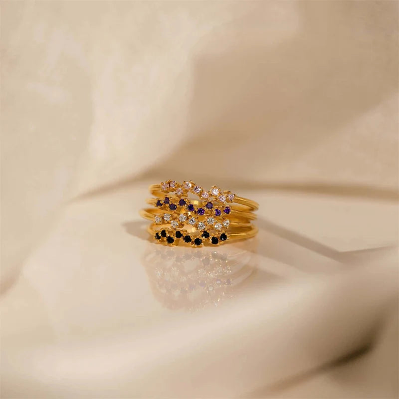 Ring Band with Birthstone Zircon