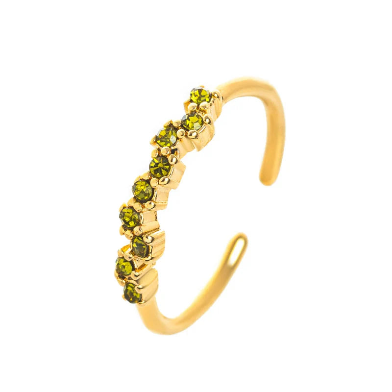 Ring Band with Zircon Birthstone