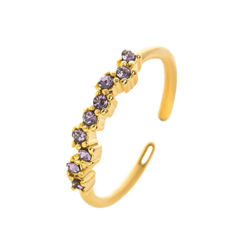 Ring Band with Zircon Birthstone