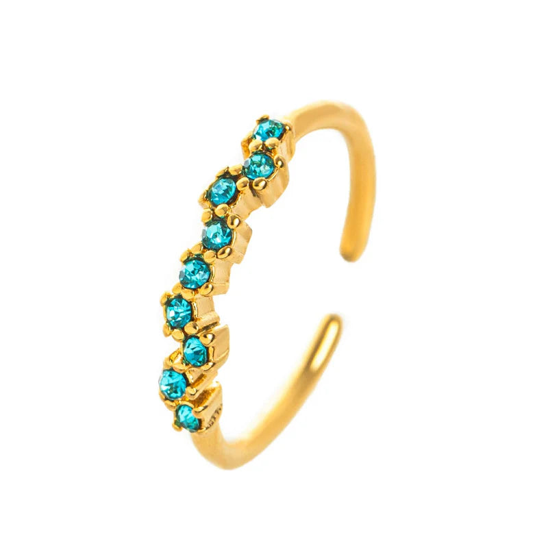 Ring Band with Zircon Birthstone