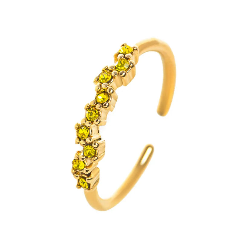 Ring Band with Zircon Birthstone