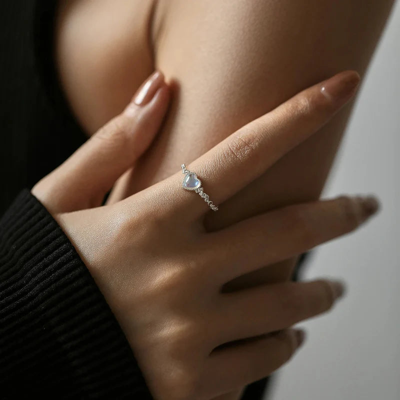 Ring Band for Women's Fertility Moonstone