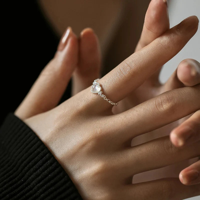 Ring Band for Women's Fertility Moonstone