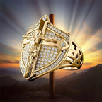 Jesus Christian Ring Band with Rhinestones