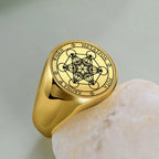 Metatron's Cube Ring Gold b