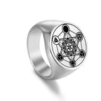 Metatron's Cube Ring Silver a