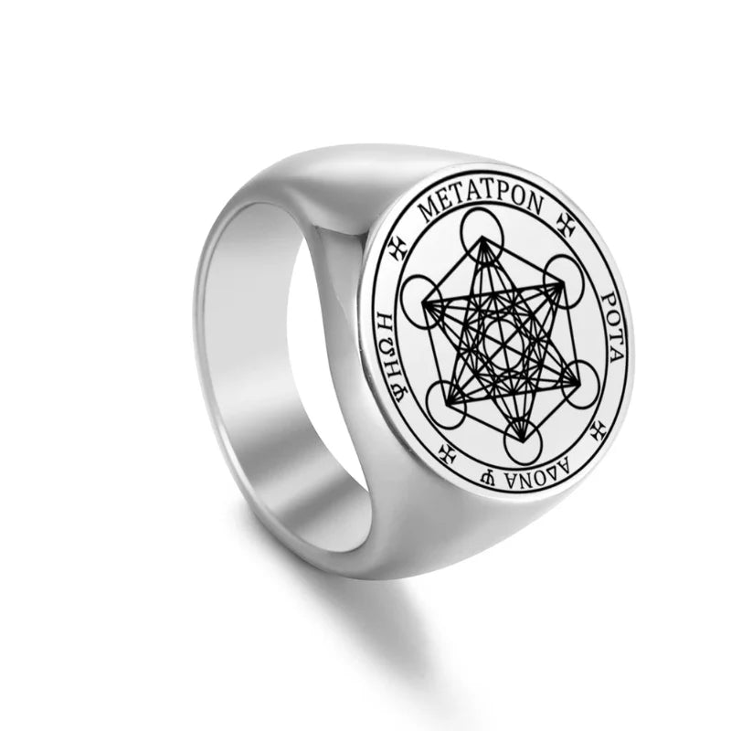 Metatron's Cube Ring Silver b