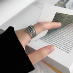 Women's Ring Band Ethnic Style silver