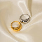 Elegant Wide Band Water Drop Ring gold