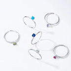 Colored Zircon Birthstone Ring Band