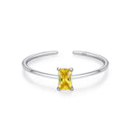 Colored Zircon Birthstone Ring Band