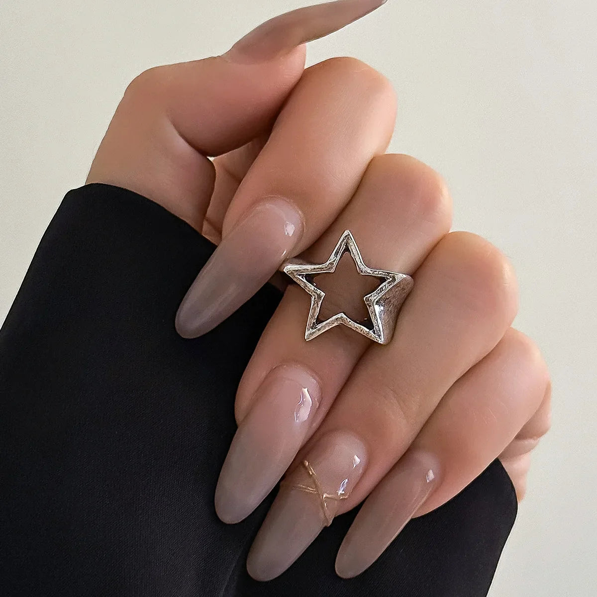 Star Ring Band for Women silver