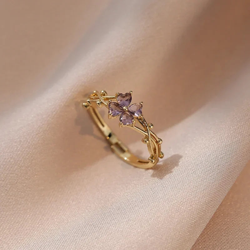 Fine Flower Ring Band in Zircon