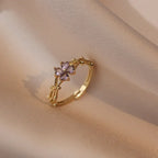 Fine Flower Ring Band in Zircon