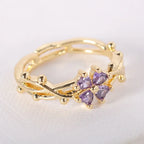 Fine Flower Ring Band in Zircon
