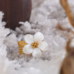 White Flower Ring Band