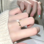Tulip Flower Ring Band in Zircon