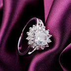 Crystal Flower Ring Band